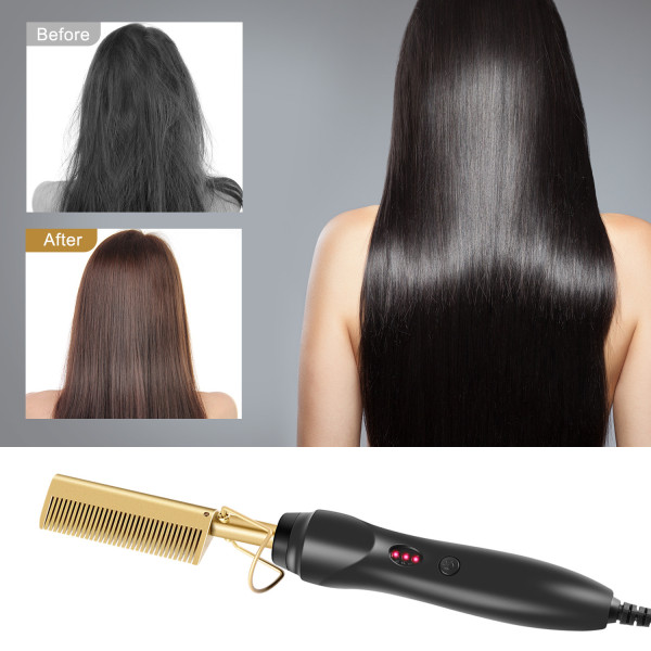 Hot Comb Hair Straightener Flat Irons Electric Hair Curling Iron Titanium Alloy Hair Curler Brush Environmentally Friendly