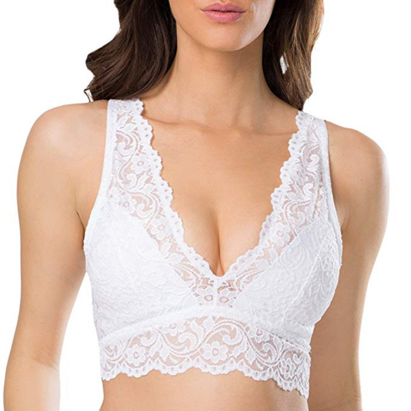 Sexy lace bra without steel ring straps