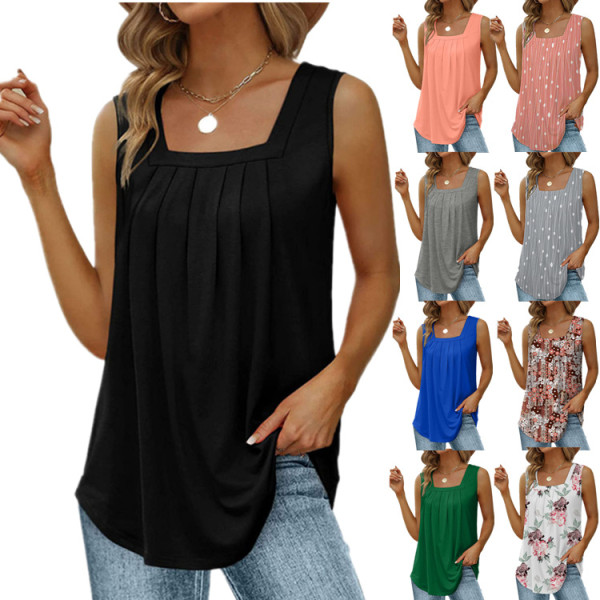 Womens Cute Tank Tops Loose Fit Causal Summer U Neck Sleeveless