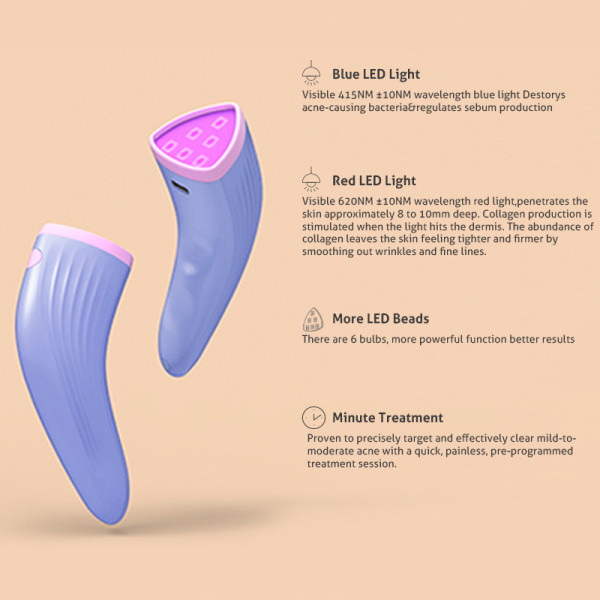 Skin care LED light therapy device