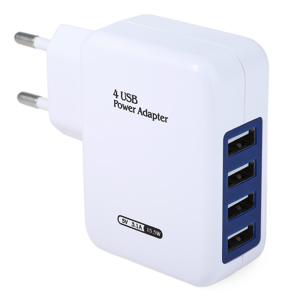USB Smart Charger 4 Ports EU Plug Wall Adapter