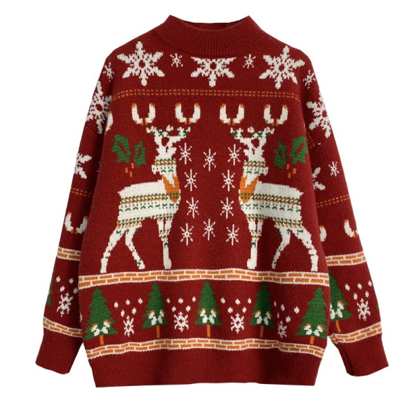 Elk knitted Christmas sweater