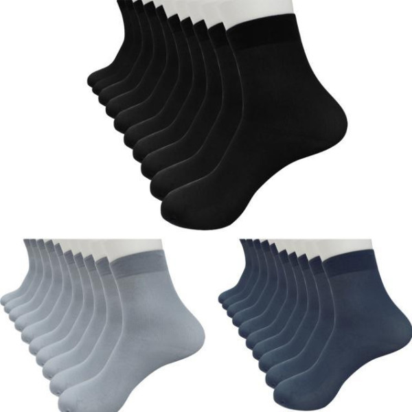 Men Bamboo Fiber Ultra-thin Elastic Silky Socks