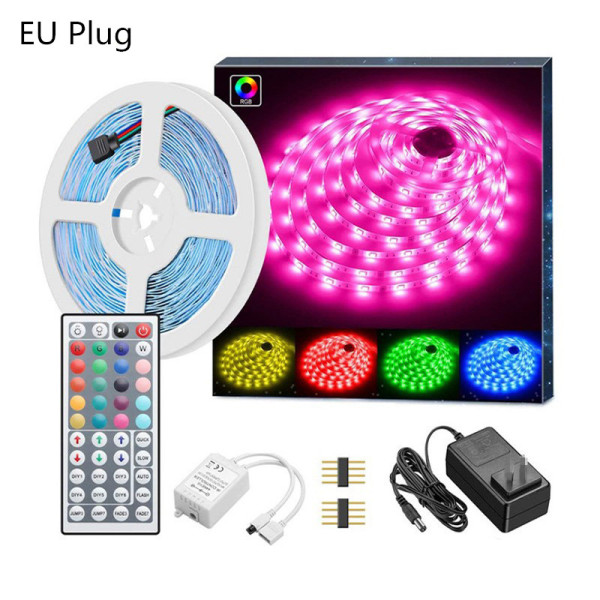 LED Strip Lights RGB 5050 SMD Flexible Ribbon Waterproof RGB LED Light 5M 10M Tape Infrared remote control light strip-EU plug