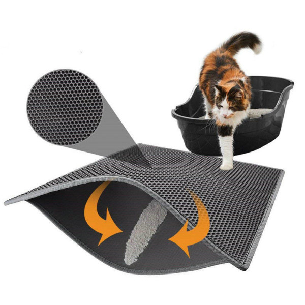 Waterproof Pet Cat Litter Mat EVA Double Layer Cat Litter Trapping Pets Mat