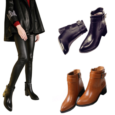 Women Buckle Ankle Boots