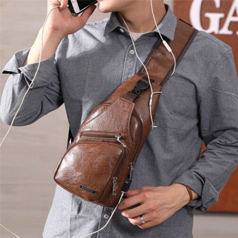 USB Charging Waterproof Shoulder Bag