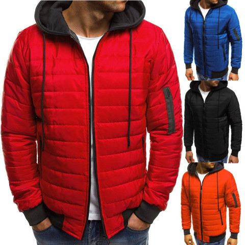 4 Colors Plus Size M-3XL Men's Warm coat Hooded Puffer Cotton jacket
