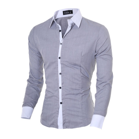Men Slim Long Sleeve Cotton Shirt Tops Undershirt for all occasions 