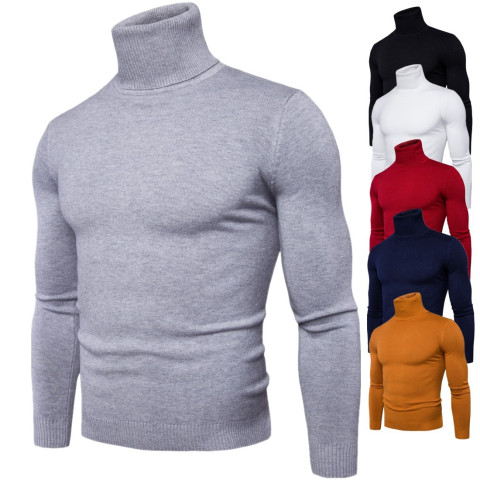Winter Men's Sweater Long Sleeve High Neck Sweaters