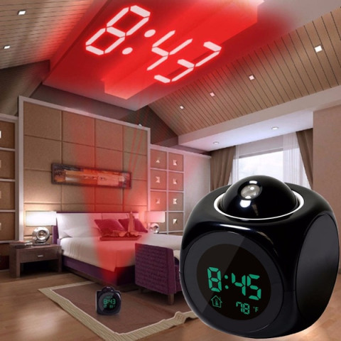 Home Multifunction LCD Digital Projection Voice Talking Alarm Clock