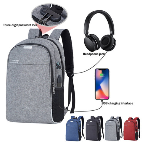 USB Charging Backpack with Digit Password Lock