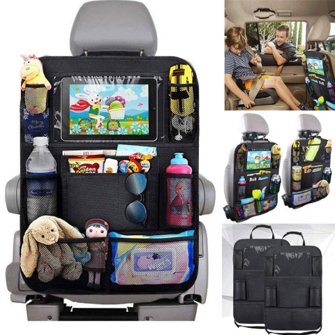 Car Backseat Organizer Muti-Pocket Back Seat Storage Bag with Touch Screen Tablet Holder 