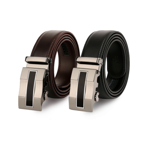 Men's Leather Belt with Automatic Buckle
