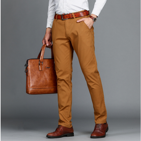 Mens Pant Classics Casual Business Stretch trousers  Straight Pant