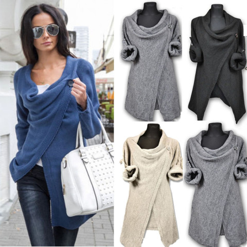 Women Long Knit Sleeve Blouse