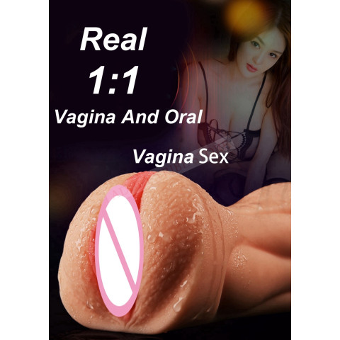 Realistic Oral 3D Deep Throat with Tongue Teeth Maiden Artificial Vagina Male Masturbator