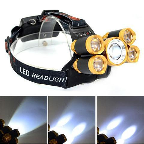 5 LED Headlamp Fishing Headlight T6 Torch