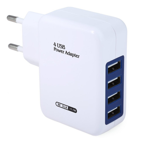 USB Smart Charger 4 Ports EU Plug Wall Adapter