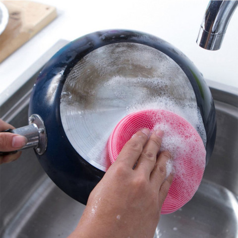 Magic Silicone Dish Bowl Cleaning Brush Multifunction Scouring Pad