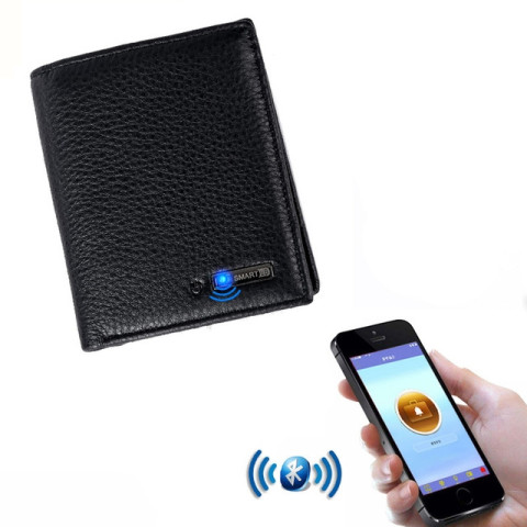 Anti-lost positioning Genuine Leather wallet