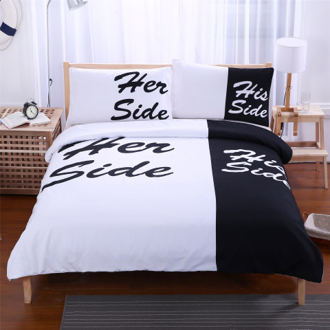 White & Black 3D Duvet Cover Bed Sheet Pillow Cases