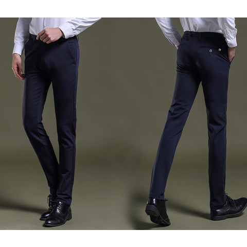 Men's Slim Fit Wrinkle-Free Casual Stretch Pants
