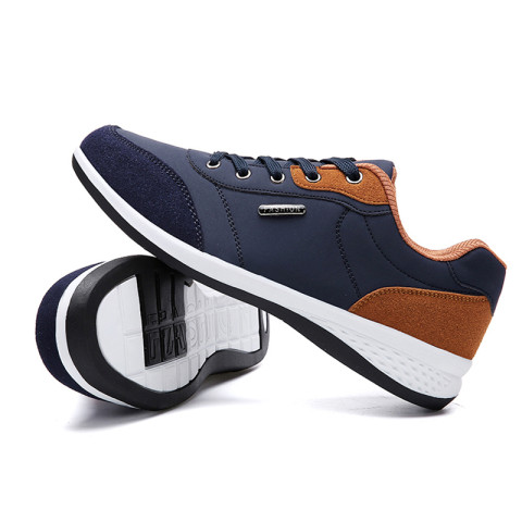 Lace-Up Men Microfiber Leather Casual Shoes