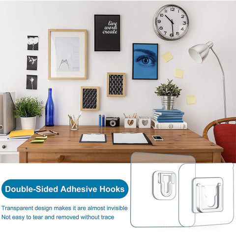 Double sided adhesive wall hook