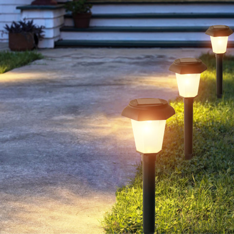 2 pcs led solar waterproof garden light, community garden ground plug light, outdoor solar lawn light