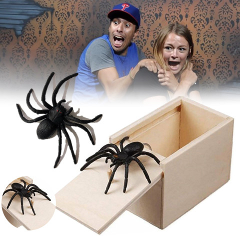 Spider Surprise Box   Kids Adult Toy Tricky Toy Scared Wooden Box