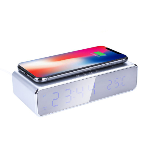 2-in-1 LED Alarm Clock with Wireless Charger
