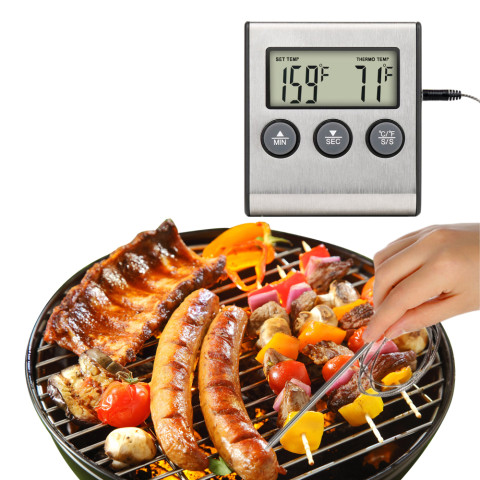 Digital Oven Thermometer Kitchen Food Cooking Meat BBQ Probe Thermometer With Timer Water Milk Temperature Cooking Tools