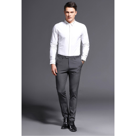 Men's Slim Fit Stretch Classic Casual Formal Straight Suits Long Pants