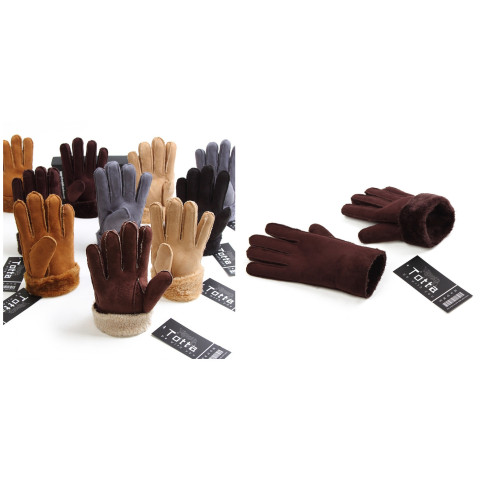 Unisex Warm Faux Suede full plush lining Glove