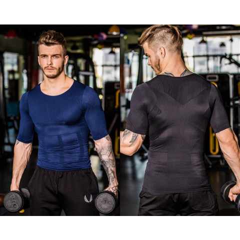 Men's posture correcting compression shirt