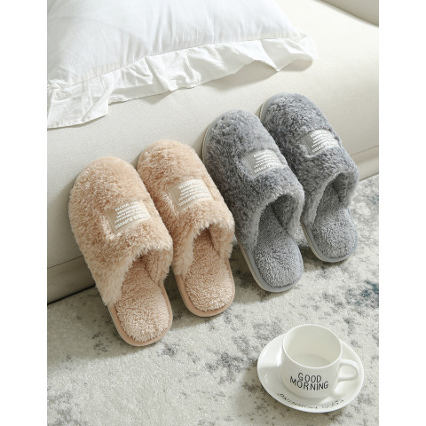 Home simple men's and women's cotton slippers