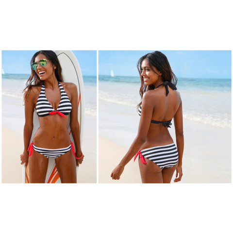 Women Stripe Bikini 