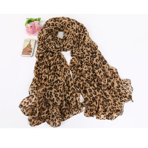 Leopard chiffon scarf