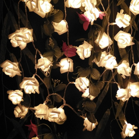 10led  20led Battery Operated LED Rose Flower Christmas Holiday String Lights 