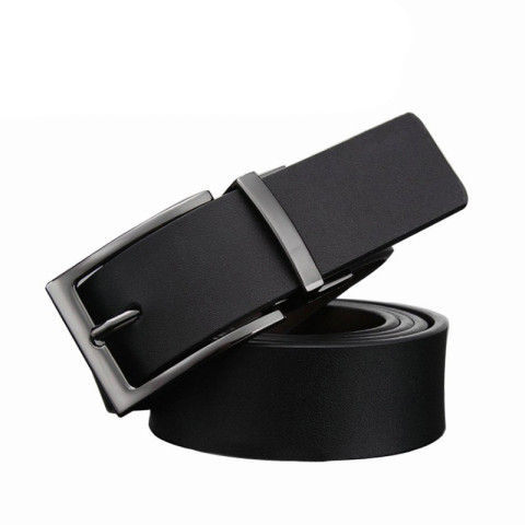 Men Matte rotation Alloy pin buckle leather belt