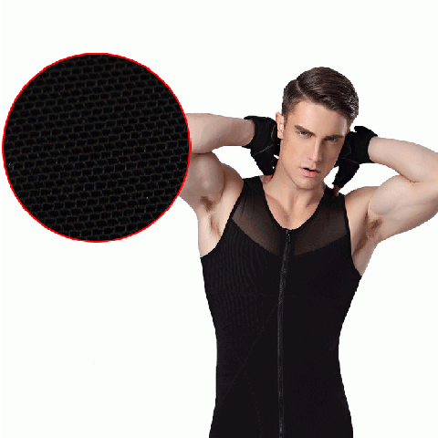 Men Mesh Fabric Compression Body Shapers Shirts