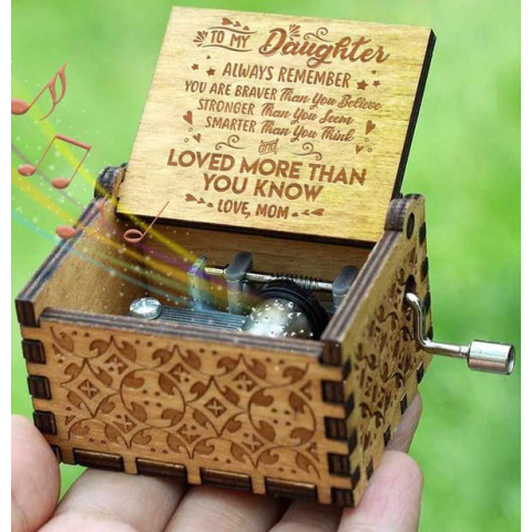 Mom To Daughter - You Are Loved More Than You Know - Engraved Music Box