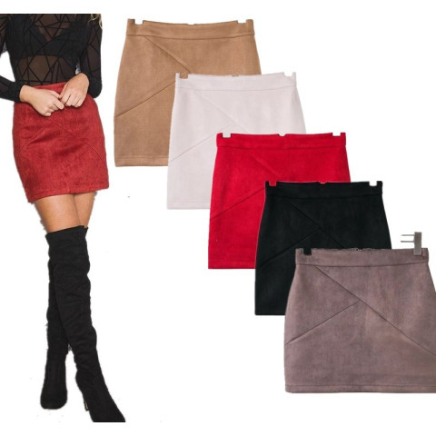 Vintage leather suede pencil skirt