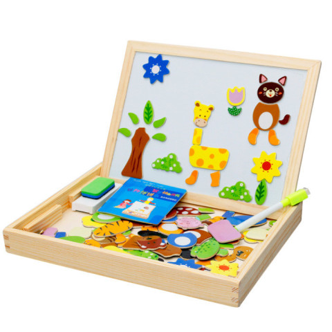 Educational Wooden magnet puzzle animal for kids