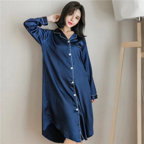 Women's Long-Sleeve Super-Soft Button-Down Pajama Shirt