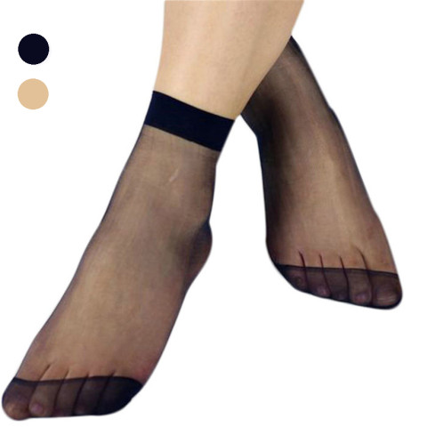 Women Short Sock Thin Transparent Crystal Silk Socks