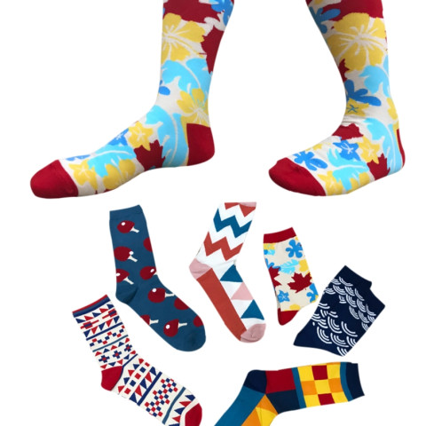 Unisex Live Happy Adult Unisex Cotton Socks with Fun Designs
