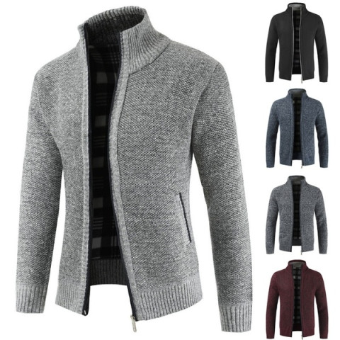 Men's simple cardigan winter sweater warm slim style 