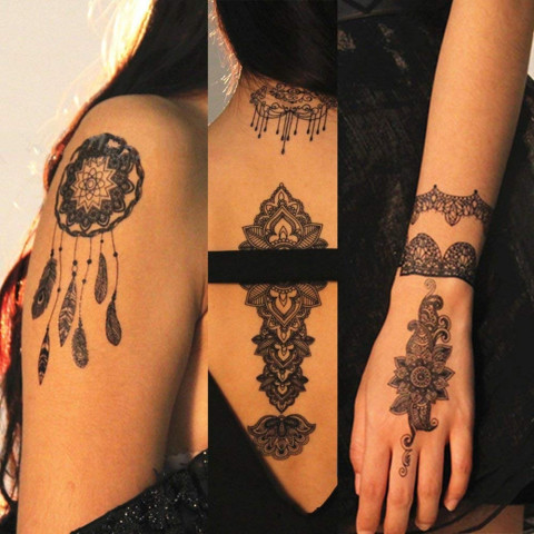 Temporary Black Lace Tattoos